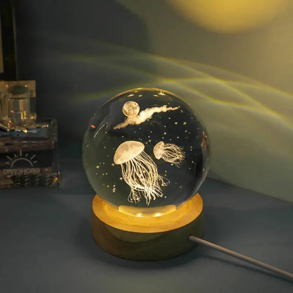 LED Jellyfish Night Light | 3D Crystal Effect for Home Décor