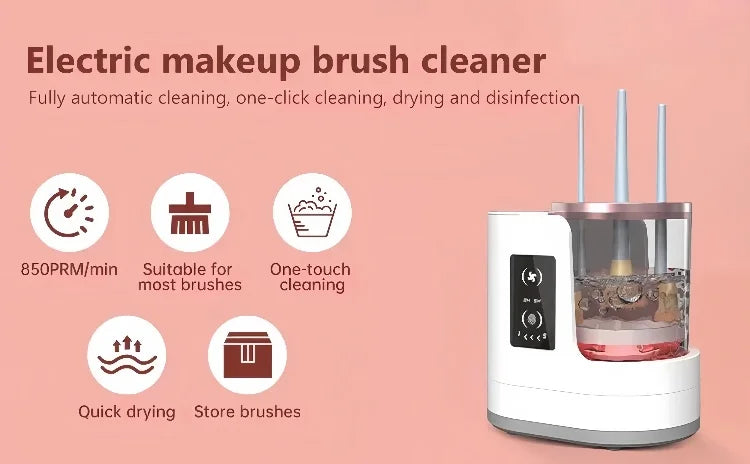 Electric Makeup Brush Cleaner – Clean & Dry Brushes in Seconds