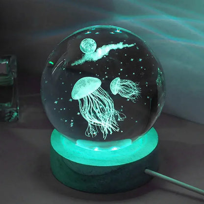 LED Jellyfish Night Light | 3D Crystal Effect for Home Décor
