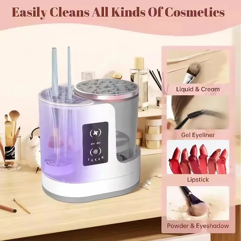 Electric Makeup Brush Cleaner – Clean & Dry Brushes in Seconds