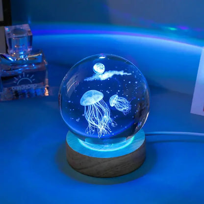 LED Jellyfish Night Light | 3D Crystal Effect for Home Décor
