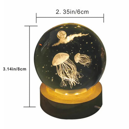 LED Jellyfish Night Light | 3D Crystal Effect for Home Décor